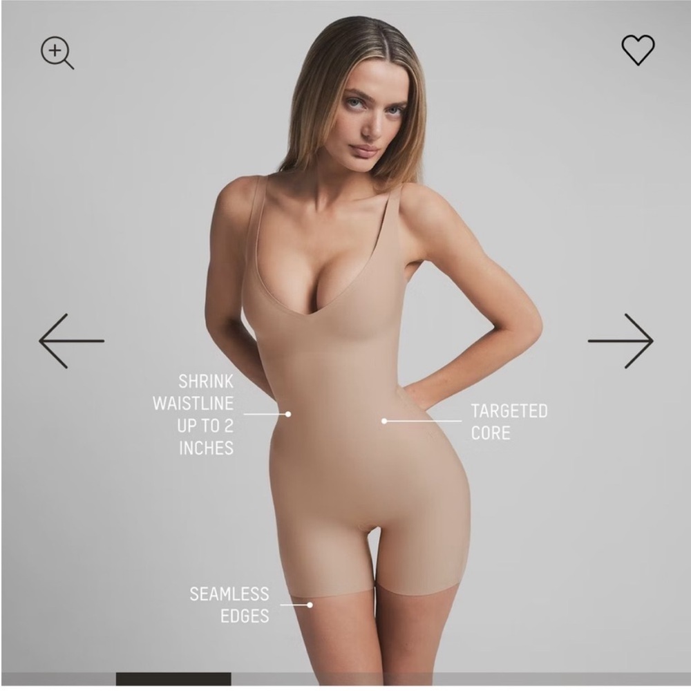 SKIMS Body UNLINED PLUNGE MID THIGH BODYSUIT Sand Beige NWT‎ size 3X